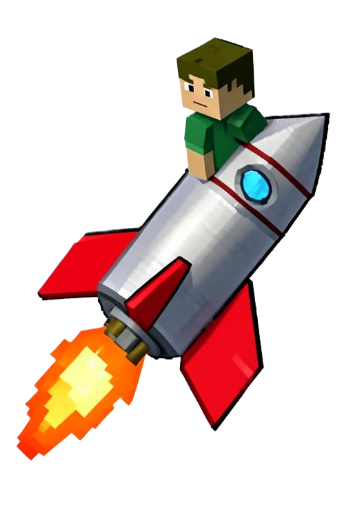 Steve riding a rocket up the crash curve